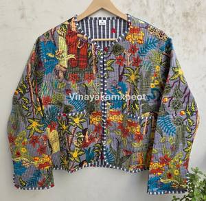 Veste matelassée écologique brodée de fleurs colorées, respirante en coton, faite à la main pour femme, prix usine, collection 2026 à succès - Product Image 4