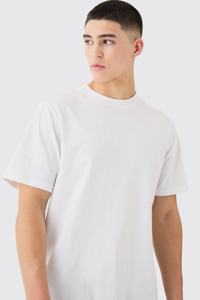 เสื้อยืดคอกลมทรงโอเวอร์ไซส์ผ้าฝ้ายหนานุ่มใส่สบายสำหรับผู้ชาย ดีไซน์เรียบง่ายทรงบ็อกซี่ สไตล์ลำลองแฟชั่น - Product Image 3