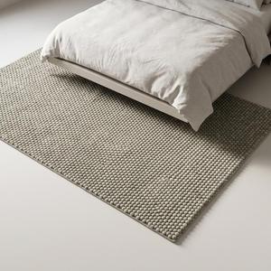 Tapis Premium en Laine Texturée Beige Naturel, Tissé à la Main, à Boucles Épaisses, Antidérapant, Épaisseur 10-14mm, pour un Style Moderne - Product Image 4