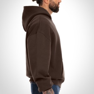 Sweat-shirts à capuche surdimensionnés personnalisés imprimés 500 GSM en molleton de coton, style streetwear, avec fermeture éclair, design graphique, haute qualité, fournisseur OEM en gros - Product Image 4