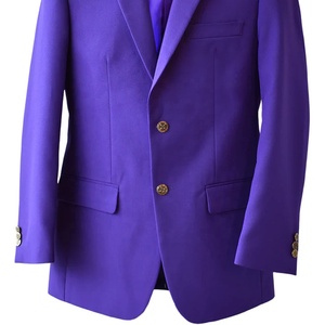 <b>Men's</b> Purple Single Breasted Corduroy V-neck Slim Fit American/Italian Style Unisex Sorority Fraternity Wear Anti-Wrinkle - Product Image 3