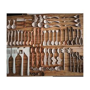 Handmade Vintage Design Eco-Friendly Wooden Fork Knife Spoon <b>Bamboo</b> Cutlery <b>Set</b> Long Handle for Party Use Cheap Price Vietnam - Product Image 5