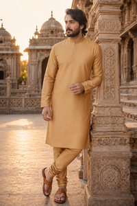 <b>Men</b> Premium Gold <b>Kurta</b> Pajama Set Ethnic Traditional Festive Indian <b>Kurta</b> Pyjama Suit <b>Men</b> Designer Party Dress Wear - Product Image 5