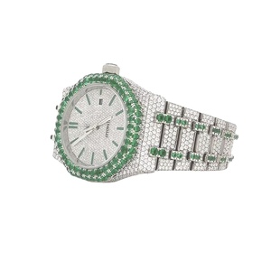 Nuevo y Elegante Reloj de Joyería Hip Hop con Diamantes, Bisel Verde Automático, Reloj de Moissanita VVS, Pasa el Test de Diamantes, Relojes del Reino Unido - Product Image 1