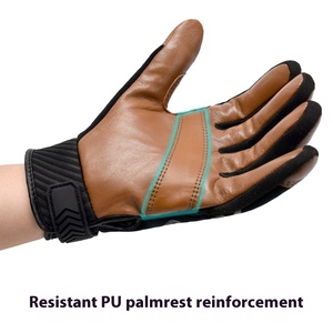 Guantes de Carreras de Cuero Vacuno con Dedos Completos y Correa Ajustable para la Muñeca, para Actividades al Aire Libre, Unisex, Antideslizantes - Product Image 2