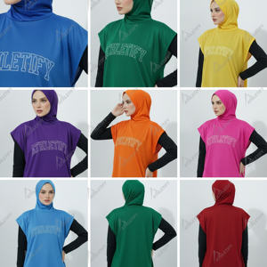 Hijab de sport musulman long, respirant, léger, séchage rapide, protection UPF50, extensible, couvrant entièrement la tête, pour l'entraînement - Product Image 6