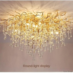 Modern Decorative <b>Tree</b> Branch <b>Crystal</b> Chandeliers Pendant Lights LED Dimmable Lighting for Living Room Restaurant Hotel Lobby - Product Image 3