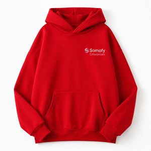 เสื้อฮู้ดสีแดงสำหรับผู้หญิง ยี่ห้อโซโมฟี่ ผ้าฝ้ายฟลีซ 100% ปักลายด้านหน้า ออกแบบเองได้ ทรงปกติ เหมาะสำหรับใส่ในฤดูหนาว ผ้าหนา 320 กรัม - Product Image 5