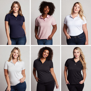Polo de Talla Grande para Mujer, Camisa Polo Informal Ligera con Botones, Estilo Urbano, Polo Oversize para Mujer - Product Image 4