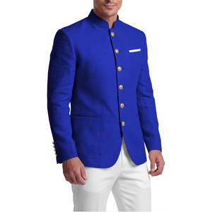 Chaqueta Tradicional Alpina para Hombre, Estilo Trachten, Cuello Mandarín, Cierre de un Solo Botón, Chaqueta Elegante de Lana Formal con Cierre Frontal - Product Image 3