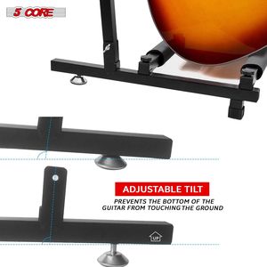 Support de Guitare Triple à 3 Emplacements, Présentoir de Sol Pliable et Portable pour Guitares Électriques, Acoustiques et Flying V, Rangement Sécurisé - Product Image 5