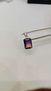 Colgante de Ametrina con Corte Octogonal en Plata de Ley 925, Hecho a Mano, Regalo para Ella y para Niños - Product Image 3