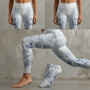Leggings de yoga taille haute coupe décontractée en tissu personnalisé, sans couture, extensibles, pour la gym, avec logo personnalisé, pour la course et l'entraînement, pantalon de sport - Product Image 4