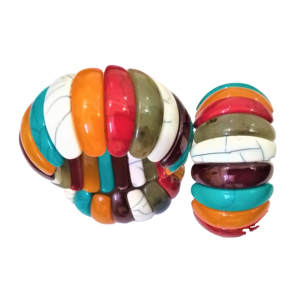 Bracelet jonc en résine style artistique printemps-été, couleurs turquoise variées, par PERFECT ENTERPRISES – Ventes flash - Product Image 1