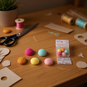 Accessori artigianali in resina rotondi ILAN 2cm 5 pezzi per manualidades - Product Image 2