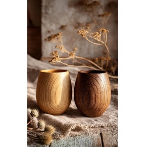 Taza de Café de Madera Hecha a Mano, Taza de Madera Maciza con Acabado Natural, Estilo Rústico, Ecológica y Reutilizable para el Hogar - Product Image 1