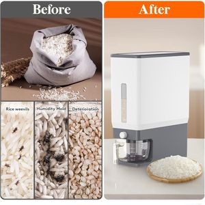 Dispenser per Riso da 25 Libbre (11,3 kg) Contenitore Sigillato Antiumidità con Misurino per Cucina e Dispensa Prodotto BP - Product Image 4