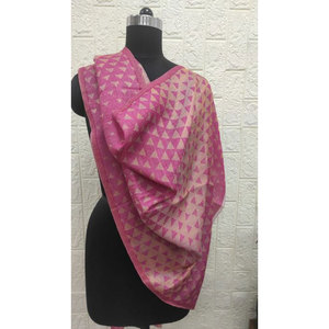 Premium Fine Wool Zari Pyramid Stoles Luxury Fine Wool Silk Lurex Blend <b>Shawls</b> 70x200 Cms Elegant Designer <b>Wraps</b> for Women - Product Image 5