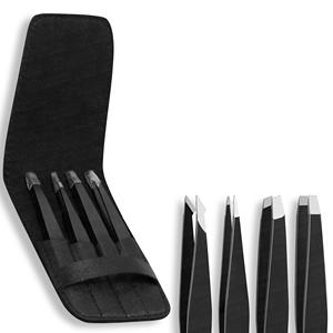 Pinzas para cejas Color negro Acero inoxidable Producto reutilizable y duradero de la más alta calidad Herramienta de maquillaje de belleza - Product Image 6