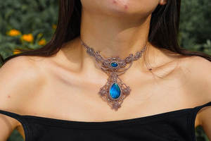 Collar de Macramé Hecho a Mano con Aleación de Zinc, Colgante de Jade Marrón Estilo Boho, Cadena Ajustable con Colgante Budista de Sanación - Product Image 3