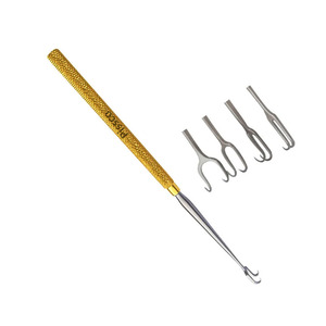 PISSCO Crochet cutané chirurgical à double pointe, rétracteur cutané à manche doré, en acier inoxydable, 1 pièce - Product Image 4