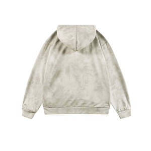 Sudadera con capucha y cremallera completa para hombre, con logotipo personalizado OEM, de algodón grueso y felpa, efecto desgastado por el sol, fabricante de sudaderas al por mayor. - Product Image 6