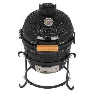 Griglia a Carbone in Ceramica di Lusso Rotonda da 13 Pollici con Altezza Regolabile, BBQ Portatile per Giardini e Bar - Product Image 3