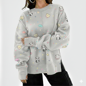 <b>Warm</b> Lifestyle Essential Women Sweatshirt Crew Neck OEM ODM Manufacturing Cozy Fabric <b>Winter</b> Fashion Bulk Supply - Product Image 2
