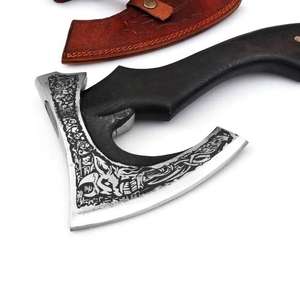 Tomahawk en acier inoxydable forgé à la main de haute qualité avec manche en bois personnalisé pour le camping, la survie, la découpe de pizzas et le travail du bois - Product Image 1