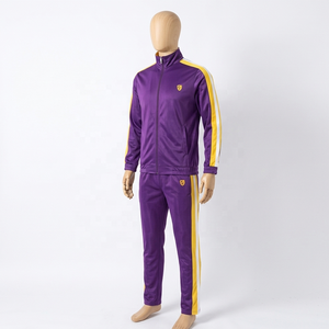 Conjunto Deportivo de 2 Piezas para Hombre, Invierno, Rayas, Cierre de Cremallera, Cuello Alto, Secado Rápido, Poliéster, para Entrenamiento de Fútbol, Jogging y Deportes - Product Image 3