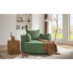 Poltrona Girevole a 360 Gradi con 3 Cuscini Rimovibili, Sedia Rotonda per Soggiorno, Camera da Letto, Ufficio - Product Image 4