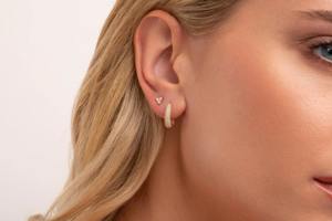Pendientes de Diamantes Cultivados en Laboratorio de Oro de 14K, Diseño Minimalista de Tres Grupos, Joyería Elegante, Regalo para Mujer - Product Image 6