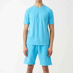 Ensemble T-shirt et short d'été pour homme en coton respirant à manches courtes, style décontracté sportif, design personnalisé, style urbain, collection 2026 - Product Image 1