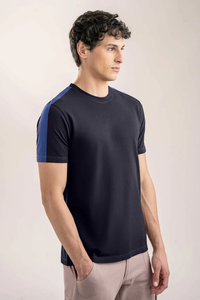 T-shirt SOSH 4 pour homme, style rayures sur les épaules, col rond - Product Image 5