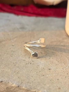 Adjustable Heart Silver Ring Handmade 925 Sterling Silver Open Love Ring Minimalist Dainty Promise Jewelry Gift for Her - Product Image 5