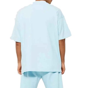 T-shirt décontracté pour homme, bleu clair, coupe classique, manches courtes, col rond, en jersey de coton, respirant, écologique, VIBE SEWN, tendance - Product Image 2