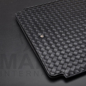 Brown Leather <b>Laptop</b> <b>Sleeve</b> Case with Crocodile Pattern Interior and Gray Textured Side Panel <b>laptop</b> cover - Product Image 3