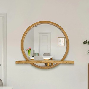 Miroir mural en bois en forme d'arche, miroir mural décoratif classique en bois pour entrée et couloir, miroir suspendu en gros - Product Image 2