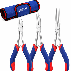 INTENSE SURGICAL INSTRUMENTS 3 Piece Stainless Steel Mini <b>Pliers</b> <b>Set</b> Precision Needle Nose Bent Nose Cutter for DIY Jewelry - Product Image 1