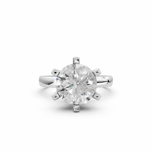 Anillo de Compromiso y Boda Clásico de Plata de Ley con Moissanita, Corte Brillante, Engaste de Garras, Joyería para Mujer - Product Image 1