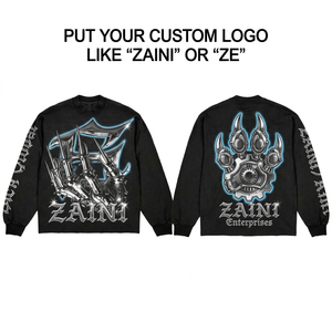 Sweat-shirt à capuche pour homme en molleton de coton et polyester de qualité supérieure 400 GSM, noir, impression DTF personnalisée, étiquette privée, OEM, ODM, logo - Product Image 1