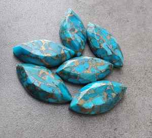 Turquesa Azul, Corte Marquesa Facetado, Gema Calibrada, Piedra Suelta para Joyería, Anillo, Colgante, Manualidades - Product Image 1