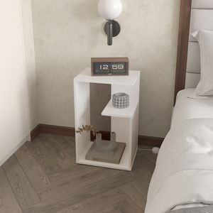 Mesa Auxiliar Blanca Vega Open Storage con Mesita de Noche de Melamina - Product Image 6