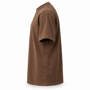 Heavyweight Ring Spun <b>Shirt</b> 275gsm Tobacco Pigment Workwear Relaxed Fit Plain Garment Dyed Crew Neck <b>T</b> <b>Shirt</b> - Product Image 3