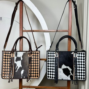 กระเป๋าโท้ทหนังลายตารางหมากรุกสำหรับผู้หญิง, กระเป๋าแฟชั่นแบบพกพาสำหรับใส่แล็ปท็อปกระเป๋าถือสำหรับผู้หญิงทุกวัน - Product Image 4