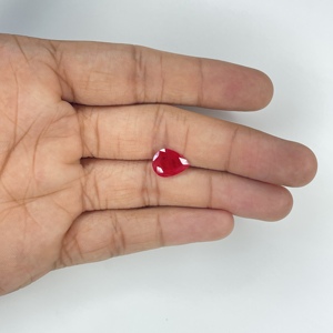 100% ธรรมชาติที่ดีที่สุดที่มีคุณภาพสูงลูกแพร์ตัดสีแดงร้อนขนาด5x7มม. เทียบขนาดอัญมณีหลวมดีสำหรับการทำเครื่องประดับโมซัมบิก - Product Image 4