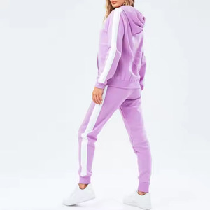 Women's Lavender Hooded Fleece Sweatshirt <b>Matching</b> <b>Joggers</b> 2 Piece <b>Set</b> Casual Sportswear Full Sleeve Solid Color Regular Fit - Product Image 2