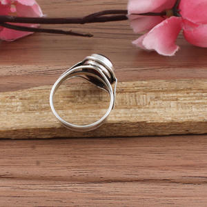 Wholesale Classic Natural Turquoise Bezel <b>Set</b> Oval Cabochon <b>Ring</b> 925 <b>Sterling</b> <b>Silver</b> for Women Wedding Party Birthstone Jewelry - Product Image 3