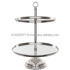 Soporte de aluminio para pasteles con un diseño intrincado adecuado para servir Delicias durante festivales y funciones religiosas - Product Image 1