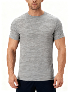 T-shirt pour homme de grande taille, de haute qualité, à séchage rapide, pour la salle de sport, la remise en forme, avec logo personnalisé, col rond, t-shirt uni - Product Image 6